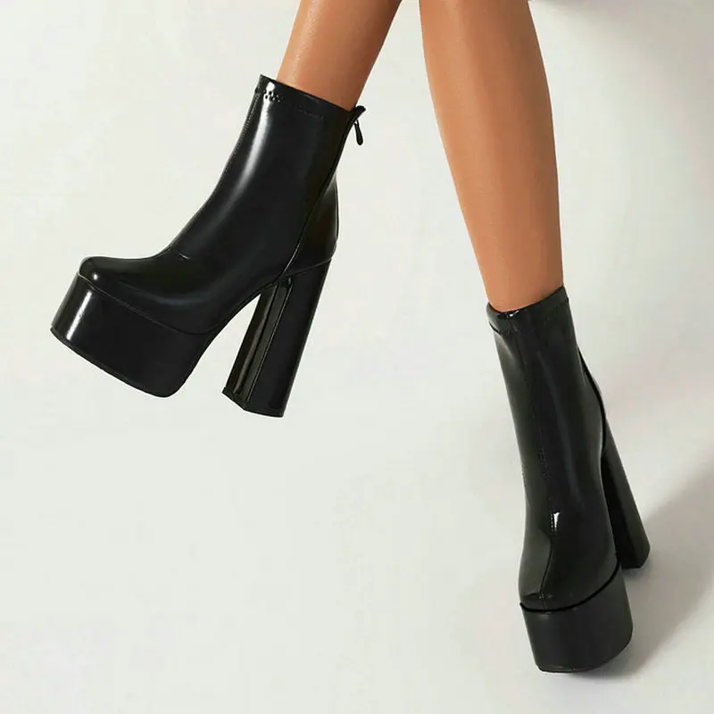 

Женские ботильоны на платформе и высоком устойчивом каблуке, 2023