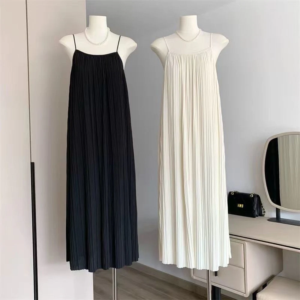 White Strapless Backless Pleated Midi Dress for Women