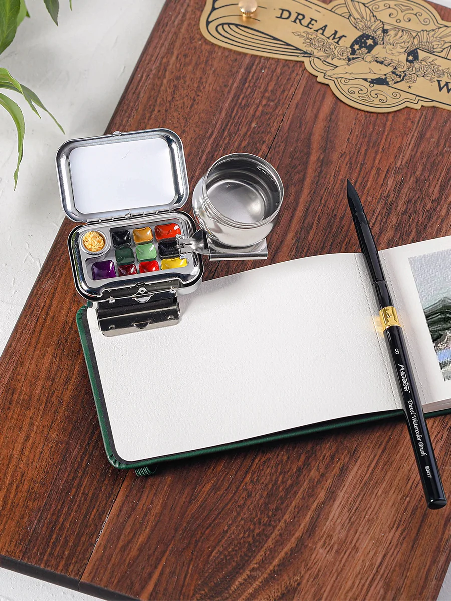 Mini Portable Paint Box Watercolor Paint Dispenser Set Travel Watercolour Set 10/16 Grids Watercolor Palette Empty Box