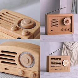 Shining Wooden Radio Baby Photography Props Infant Shooting Accessories Mini Props Full Moon Baby Photo Decorations