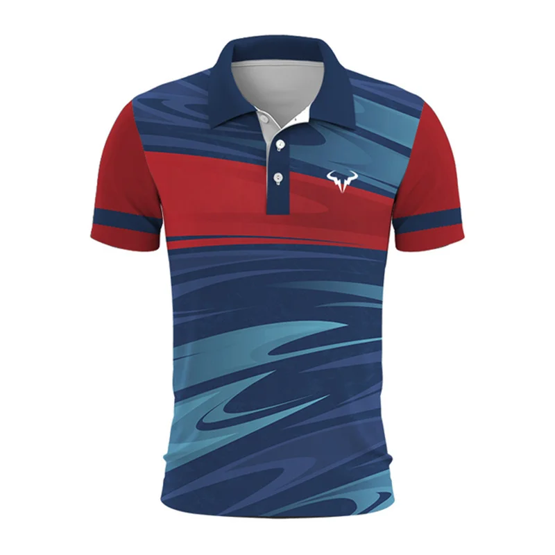 New 3D Printed Striped Style Men Polo Shirt Fashionable Golf Tennis Lapel Short Sleeved Top Loose and Breathable Summer Clothing 13 Sdf09f57e73e240fd947370a87c9b1057D