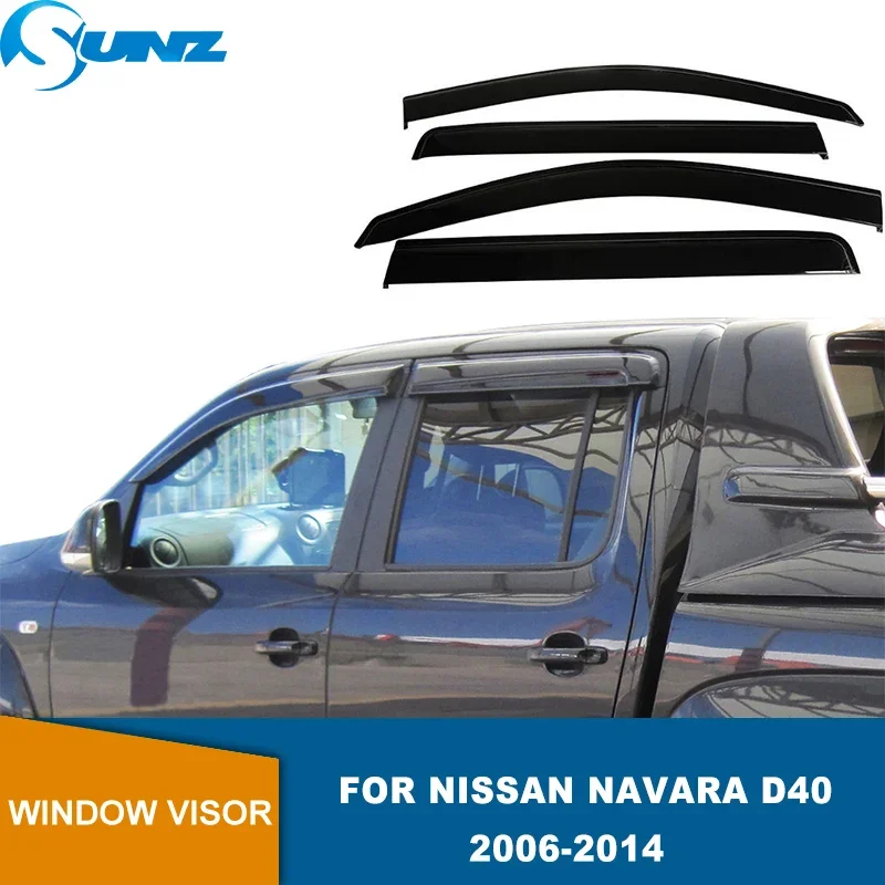 Side Window Deflector for Nissan Navara D40 2005 2006 2007 2008 2009 2010 2011 2012 2013 2014 Weathershields Sun Rain Visor SUNZ car window visor,car window deflectors