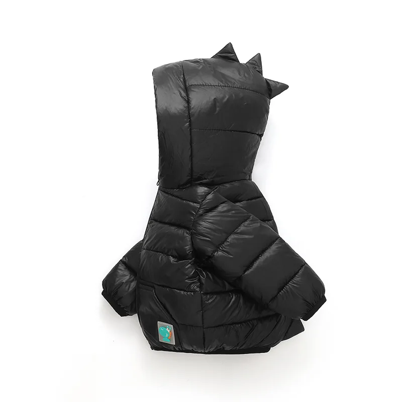 Baby Warm Outerwear Autumn Winter Children Down Cotton Jacket Boys Girls Fashion 3D Dinosaur Coat Toddler Hooded Clothing