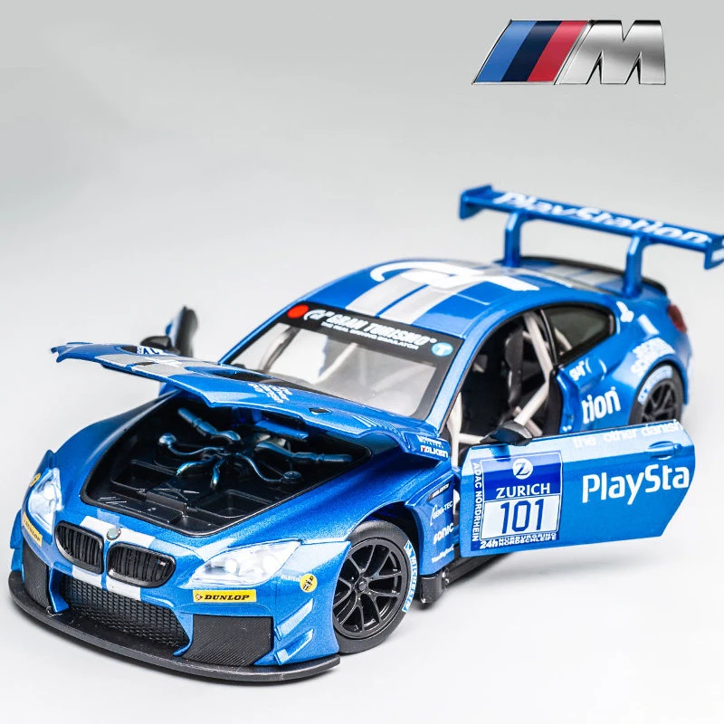 1:24 BMW M6 GT3 M4 BMW CSL Racing Car Free Wheeling High
