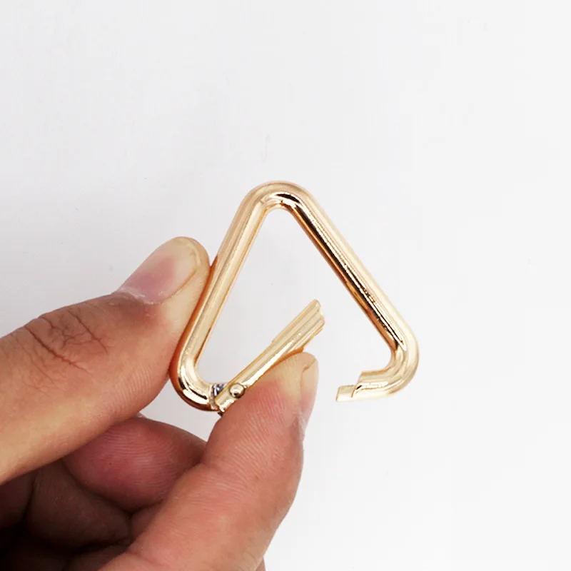 Metal Triangle Spring Gate O Ring Openable Leather Bag Handbag Belt Strap Buckle Connect Keyring Pendant Keychain Snap ClaspClip