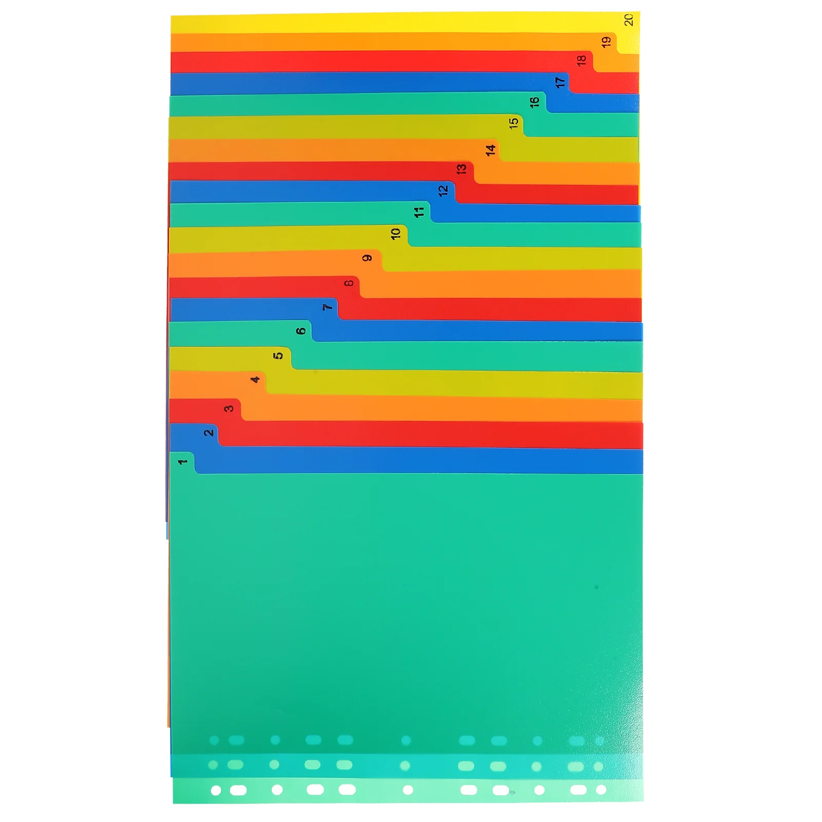 20/21 Pcs A4 Separated Loose Leaf Notebook Binder Dividers Folder Number File Pp Book Binder Plastic Binder Tabs
