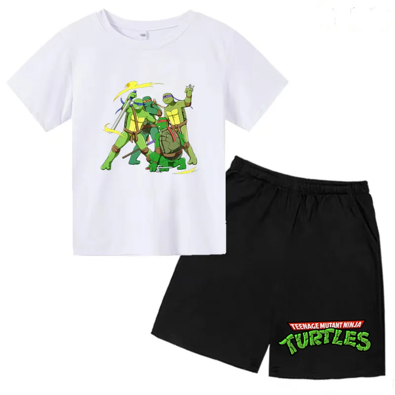 Children's Athleisure Set Summer T-shirt Shorts Cartoon Animated Print Set 3-13 Years Old Charming Outdoor Activities 2 Pieces