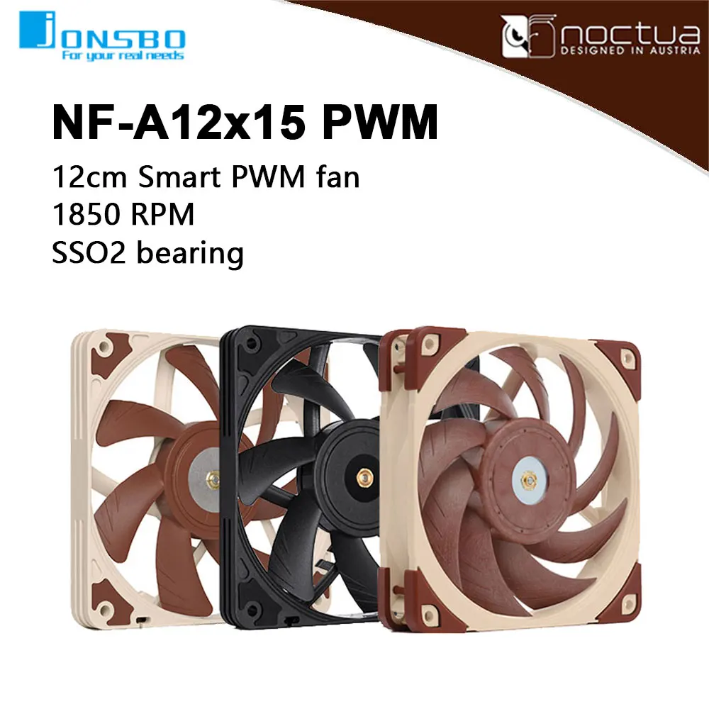Noctua Nf-a12x15 Pwm Chromax.black.swap 120 mm Ultra-fino Caixa do Computador Ventilador de Refrigeração Silêncio Controle de Temperatura Cpu Ventilador do Radiador