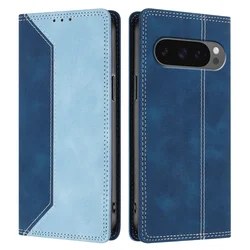 Elegant Magnetic Flip PU Leather Wallet Phone Case with Card Holder and Back Cover - Google Pixel 9 Pro (Light Blue)