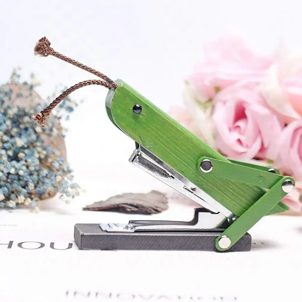 Grasshopper Stapler Ergonomic Handle Metal Stapler Durable Desktop Paper Binder Compact Portable Office