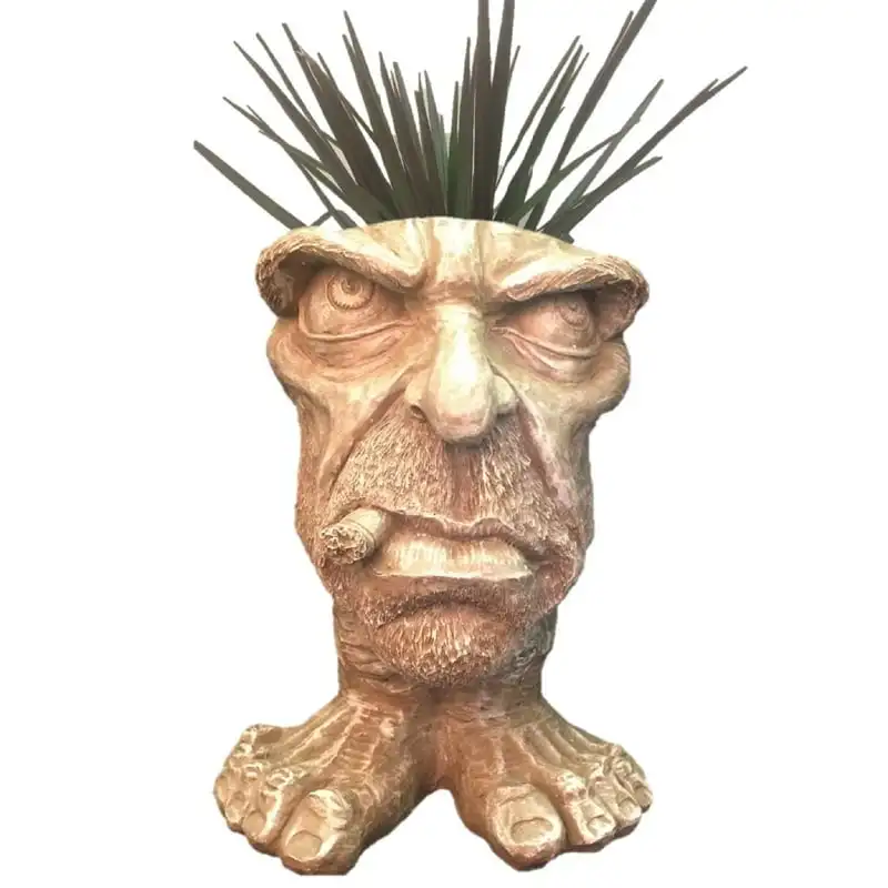 

13 in. Uncle the Face Humorous Statue Planter Holds 5 in. Pot