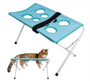 Supporto per Amaca per Toelettatura Animali Domestici, Pieghevole, in Rete Traspirante, Anti-Fuga, per Gatti e Cani di Piccola Taglia, per Taglio Unghie e Bagno, Facile da Utilizzare
