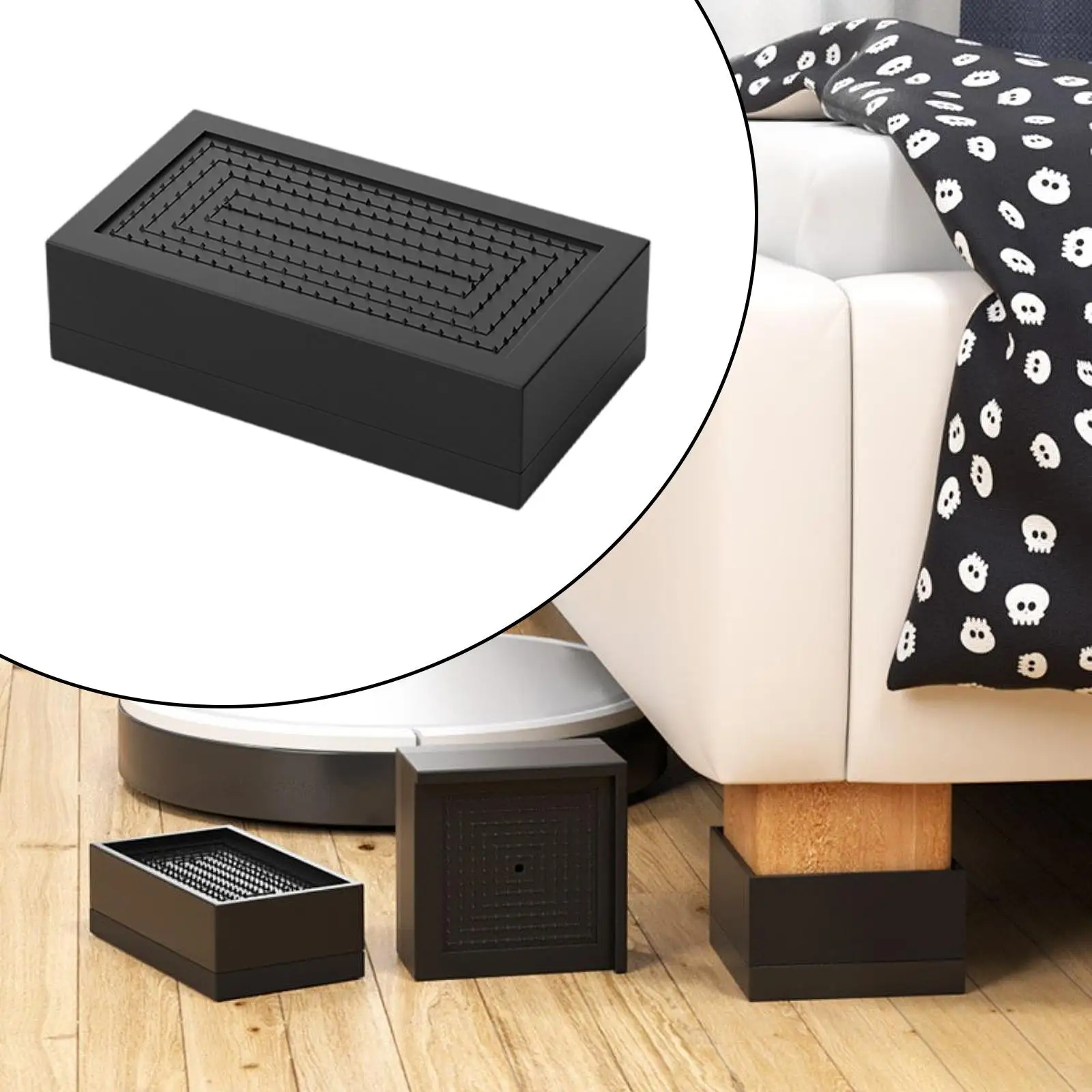 Rectangle Bed Riser Space Saving Height Increase Elevator Rectangle Raising Block Bed Lift for Desk Chair Table Couch Fidge