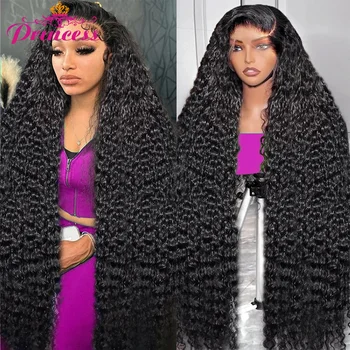 Deep Wave 13x6 HD Lace Frontal Wig Brazilian Curly Human Hair Wigs For Women Deep Wave Lace Front Human Hair Wig Pre Plucked 1