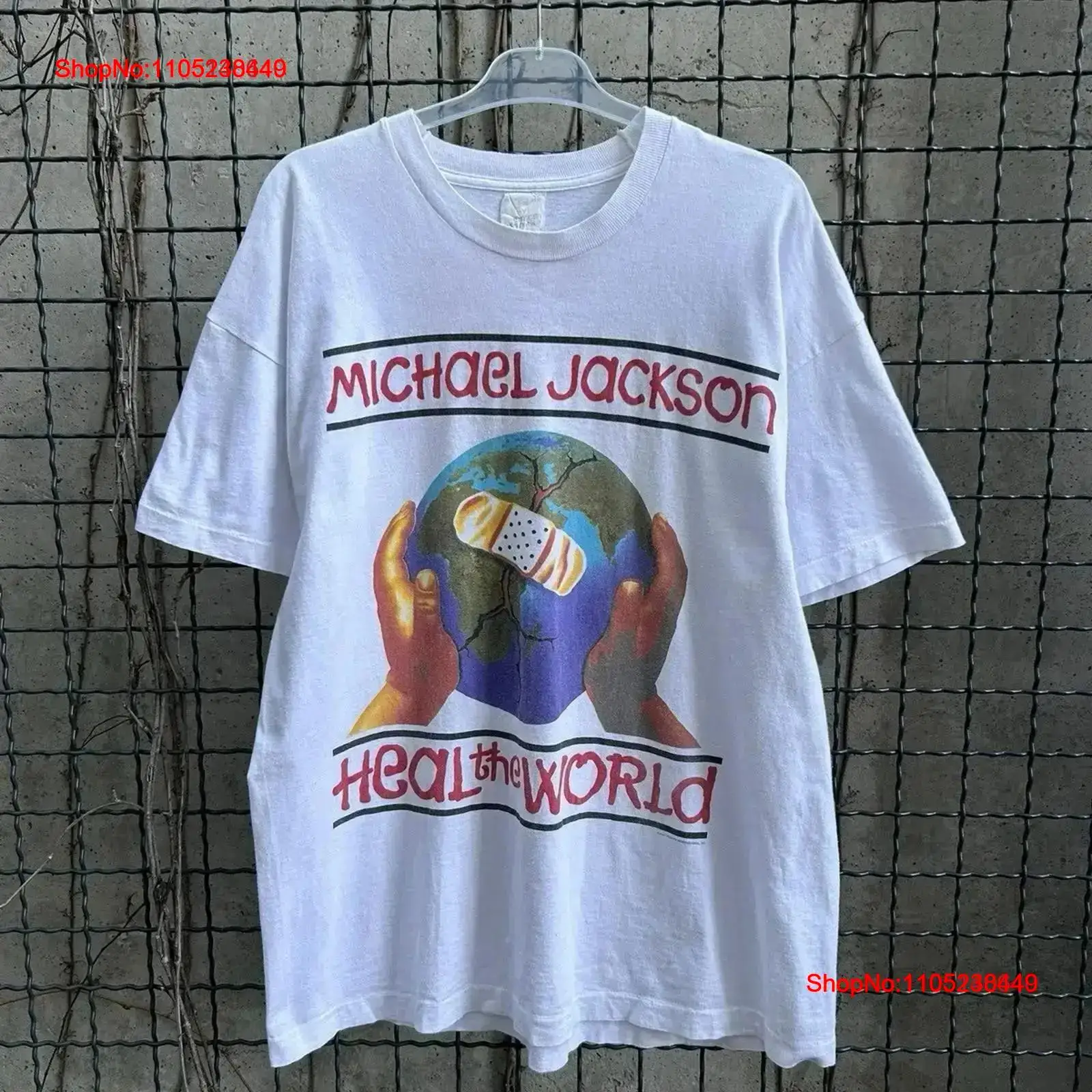 Vintage 1997 Michael Jackson Heal The World Rock T shirt Size XL Washed fashion Stylish Breathable graphic Soft vintage Washed