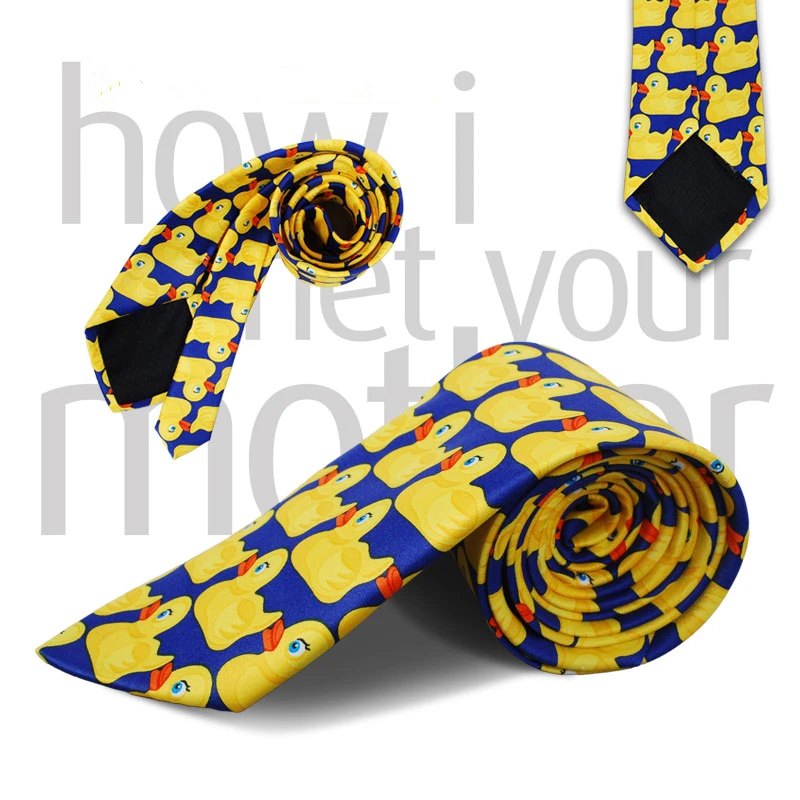 How I Met Your Mother Yellow Barney Duck Neck Tie Cosplay Costumes Men Accessoies Prop Christmas Gift