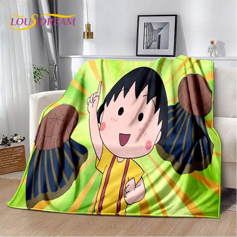 Chi-bi Maruko Sakura Momoko Cartoon Soft Plush Blanket