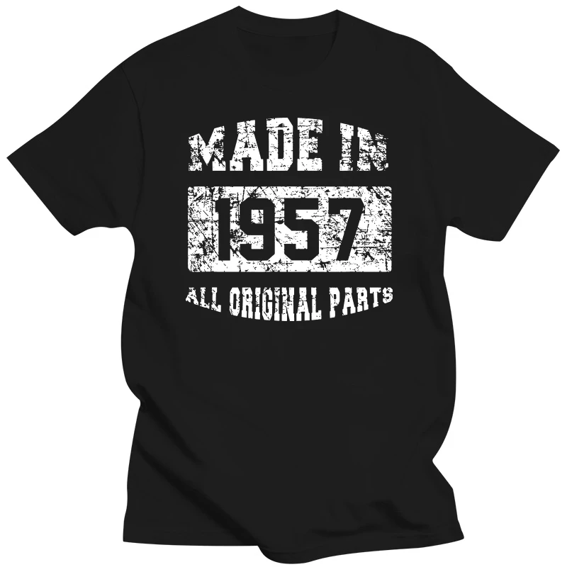 

Made in 1957 All Original Parts Shirt, 60th Birthday Gift Cotton Printing Tops Shirt Oversized Men Tshirts Group