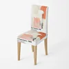 Abstract Geometric Botanical Illustration Chair Cover Morandi Color ins Style Living Room Non-Slip Chair Cover 2
