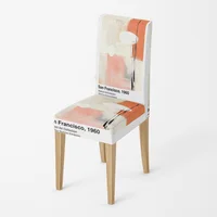 Abstract Geometric Botanical Illustration Chair Cover Morandi Color ins Style Living Room Non-Slip Chair Cover 2