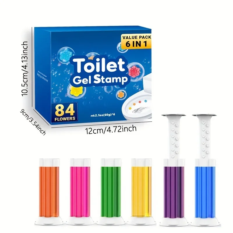 6pcs toilet cleaning printing floral toilet deodorization deodorization gel suitable for toilets bathrooms kitchens toilet deodorization gel