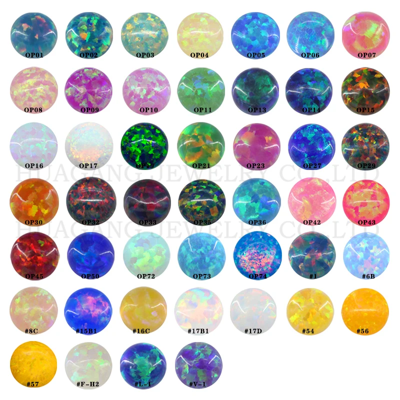 OP01~OP74 Opal Loose Beads Flat Base Cabochon Jewelry Mixed