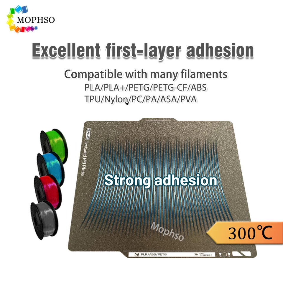 Superparis Good Compatibility Textured PEI Sheet Flexible Spring Steel Build Plate 3D Printer