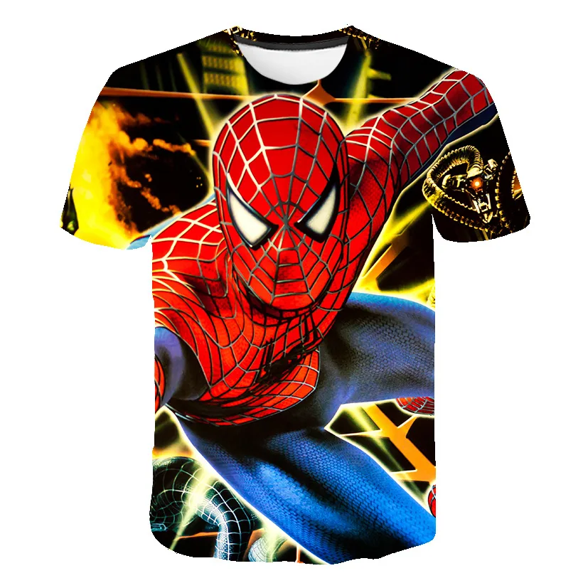 

Marvel Pop Kids Boys T Shirt Summer SpiderMans Fashion Punk Casual Harajuku Loose Cartoon Print T-shirt Kids Clothes Girl Top