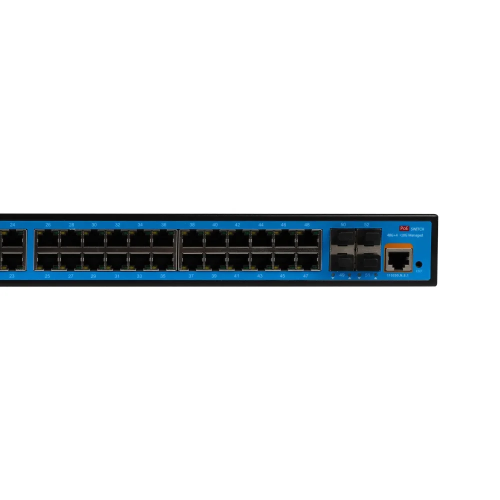 레이어 2 관리 네트워크 스위치, 1000mbps Poe 스위치, 48 포트, 4x10 GSFP + 파이버 포트 관리 스위치 Poe