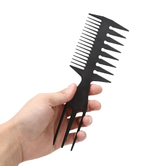 Big Teeth Double Side Tooth Combs Fish Bone Shape Hair Brush Barber Hair Dyeing Cutting Coloring Brush Man Hair Styling Tool 2