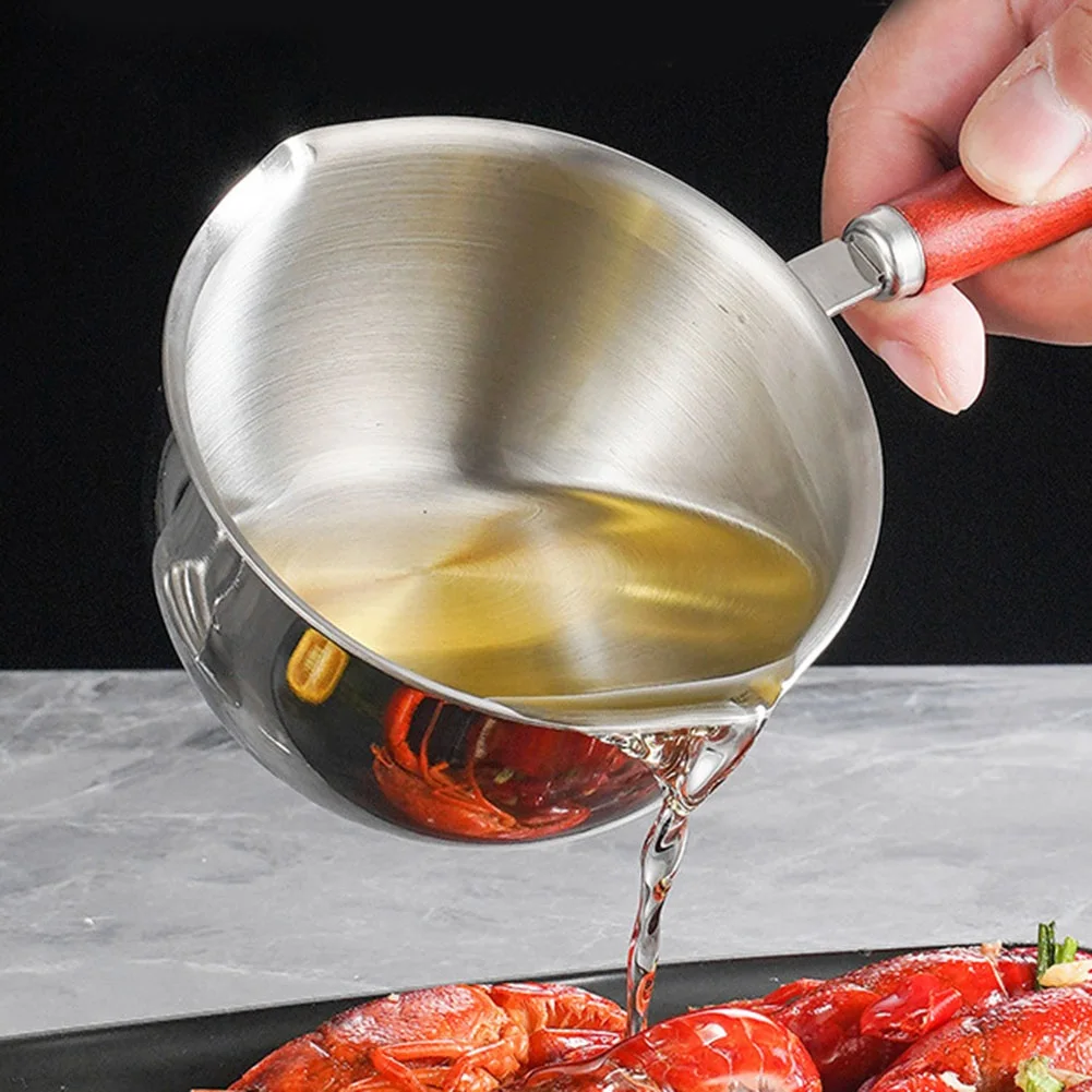 Butter Warmer Flat Bottom Stainless Steel Mini Butter Hot Pots Oil Pan  Small Saucepan for Boiling Milk Sauce Gravies - AliExpress