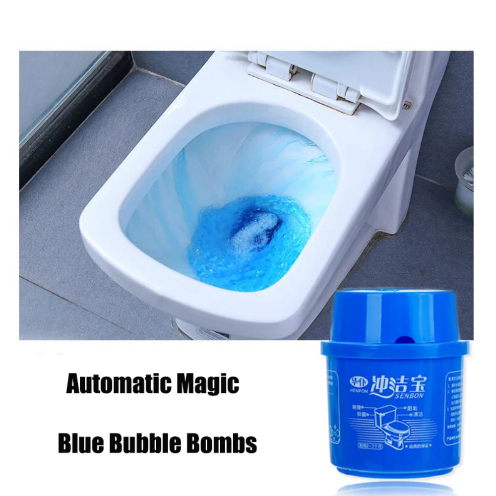 Automatic Toilet Bowl Cleaner Stain Remover Flush Bottled Helper Blue Bubble 2500 Times Fiushes Bathroom Cistern 1~5PCS