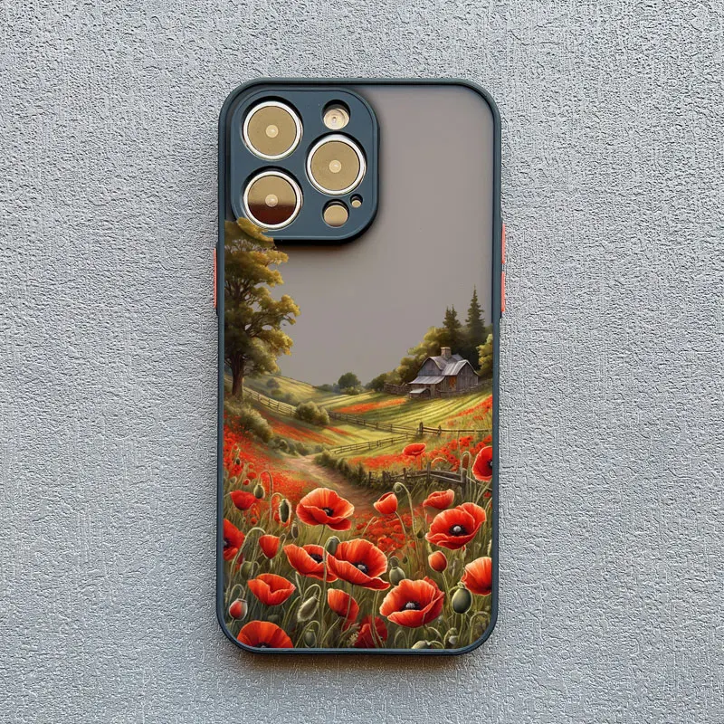 Für IPhone 17 16 15 Pro Max Poppy Flower Bloom Handyhülle für IPhone 14 13 11 12 Pro Max Mini 15 Plus XS XR X Telefonabdeckung Cool – Detail 8