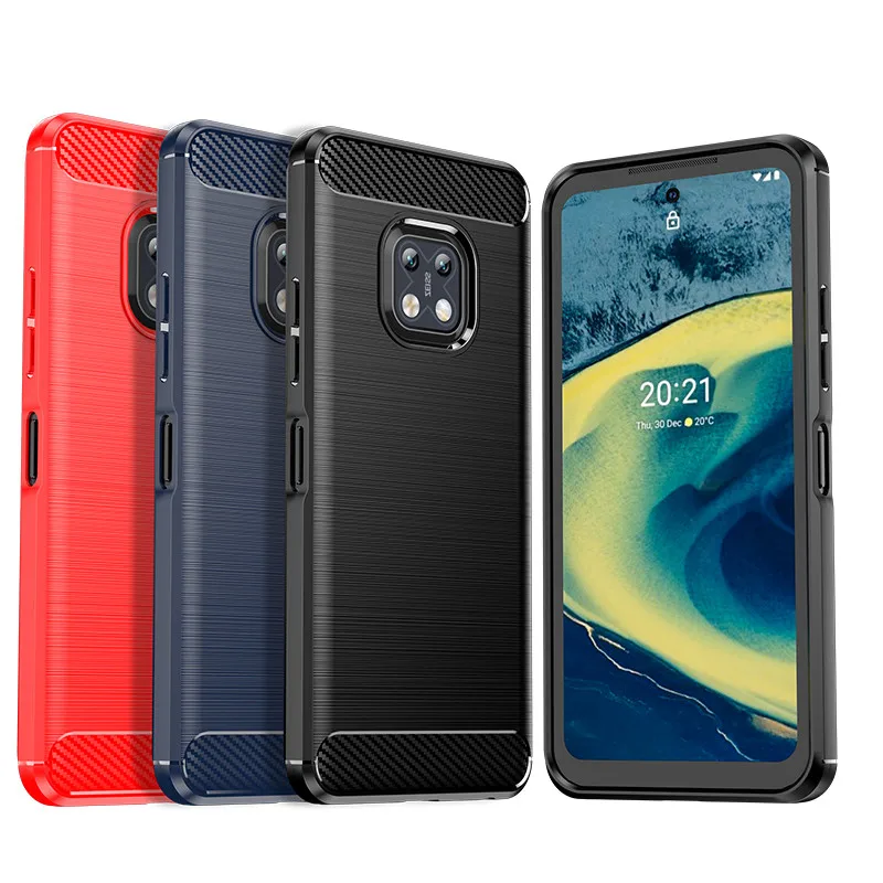 Brushed Carbon Fiber Case For Nokia XR20 Shockproof Silicone Cases for nokia xr 20 xr20 Soft Phone Cover Coque Fundas 2