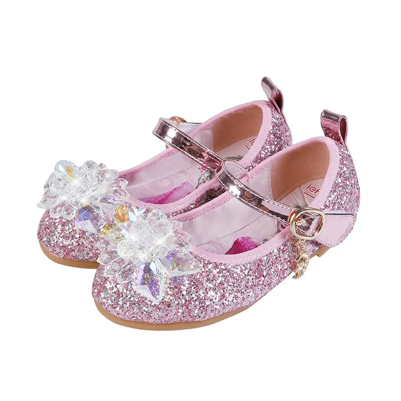 Frozen Elsa Sandals Girls Shoes Princess Dance Shoes for Baby Girls Fashion Non-Slip Crystal Shoes Sandals for Girls 6