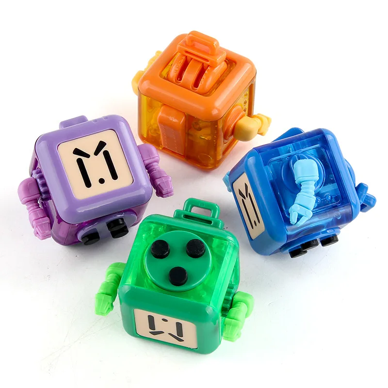 Funny Big Eyes Robot Cube Decompression Toys 6sided Playable Sensory Toys Stress Relief Gifts for Children Adult антистресс