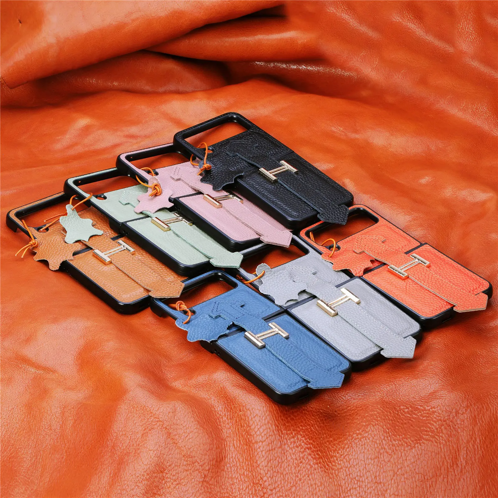 

Z Flip4 Flip3 Business Water and Drop Resistant luxury Leather PU Case For Samsung Galaxy Z Flip 4 5G Flip 3 Ring Folding Case