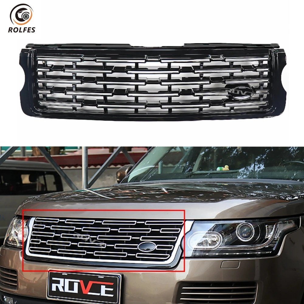 

ROLFES Front Grille Racing Grills For Land Rover Range Rover Vogue L405 2013-2017 Upgrade 2023 Upper Bumper Hood Mesh Grid Grill