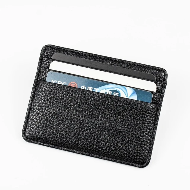 Geometric Pattern Pu Portable Ultra-Thin Minimalist 6-Card Holder