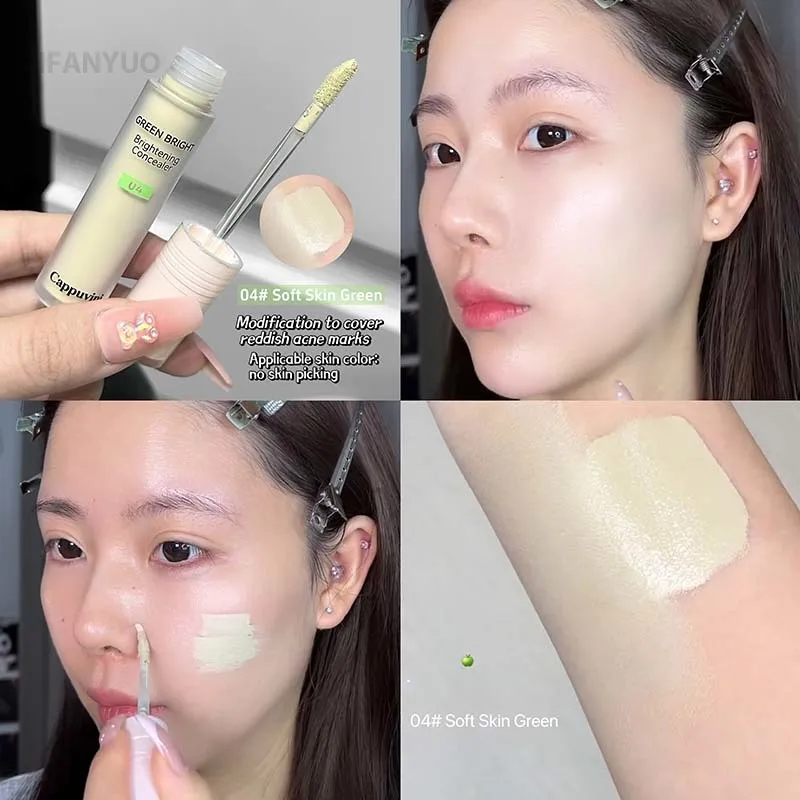 Long-lasting 4 Colors Liquid Concealer For Brightening Cover Acne Marks Dark Circles Moisturizing Concealer Skin Tone Correction_voghion.com