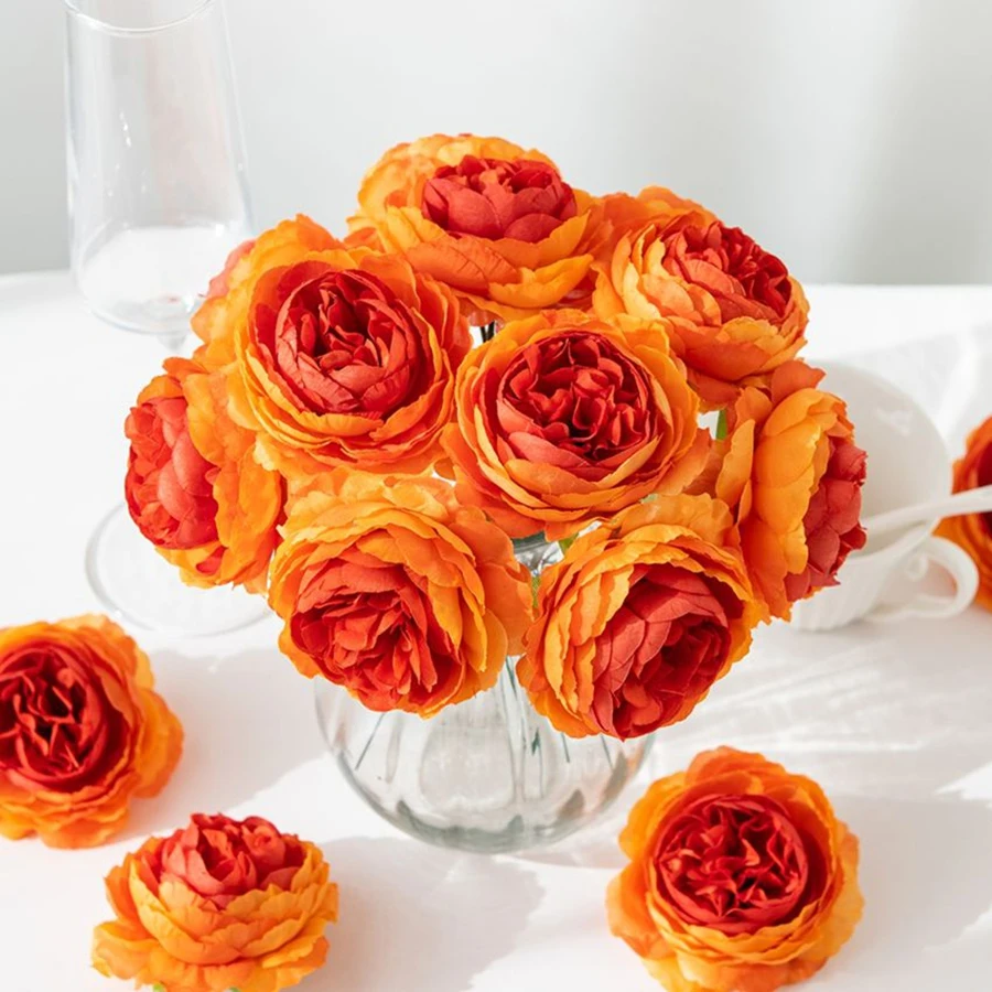 Künstliche Blumen-Seiden-Pfingstrosen-Stiel-Kombination für Außenbereich, Hof, Hochzeit, Brautstrauß, Heimdekoration, Feiertagskranz, DIY-Box-Dekoration