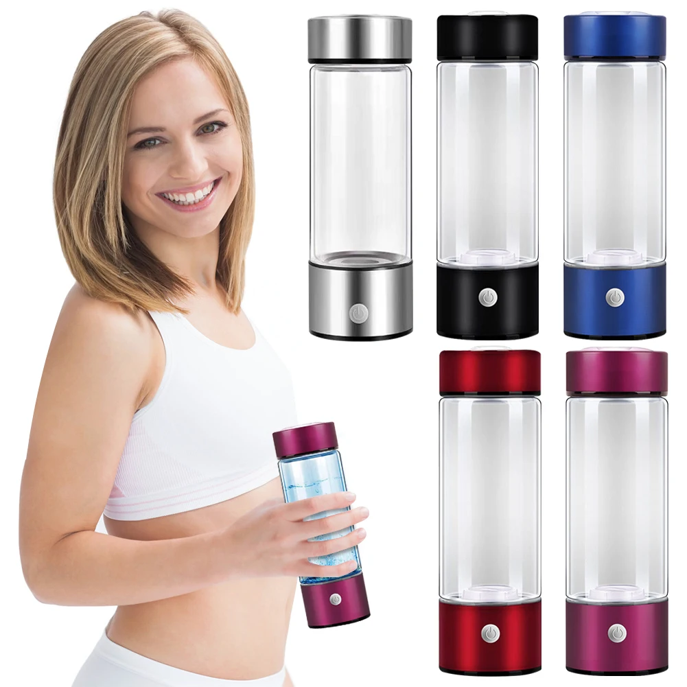 420ml Hydrogen Water Bottle USB Charging Hydrogen-Rich Water Cup Portable Antioxidant Lonizer for Outdoor Sports