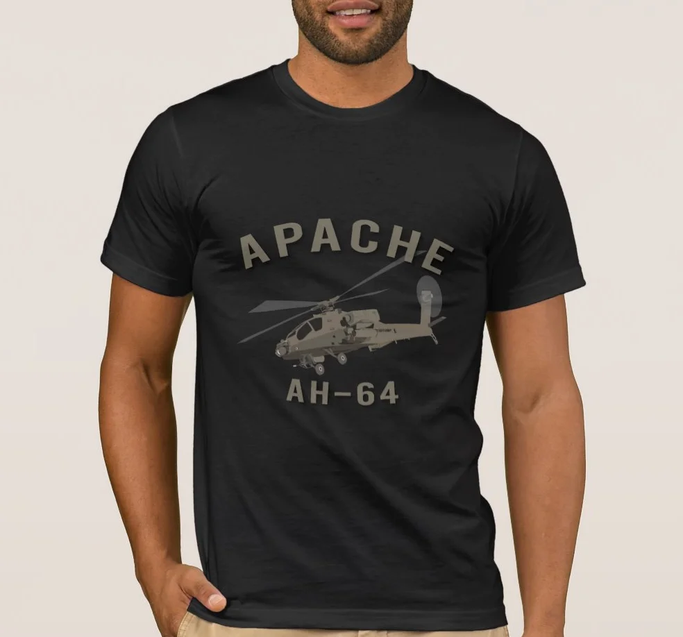 

AH-64 Apache Attack Helicopter T Shirt New 100% Cotton Short Sleeve O-Neck T-shirt Casual Clothing Mens Top