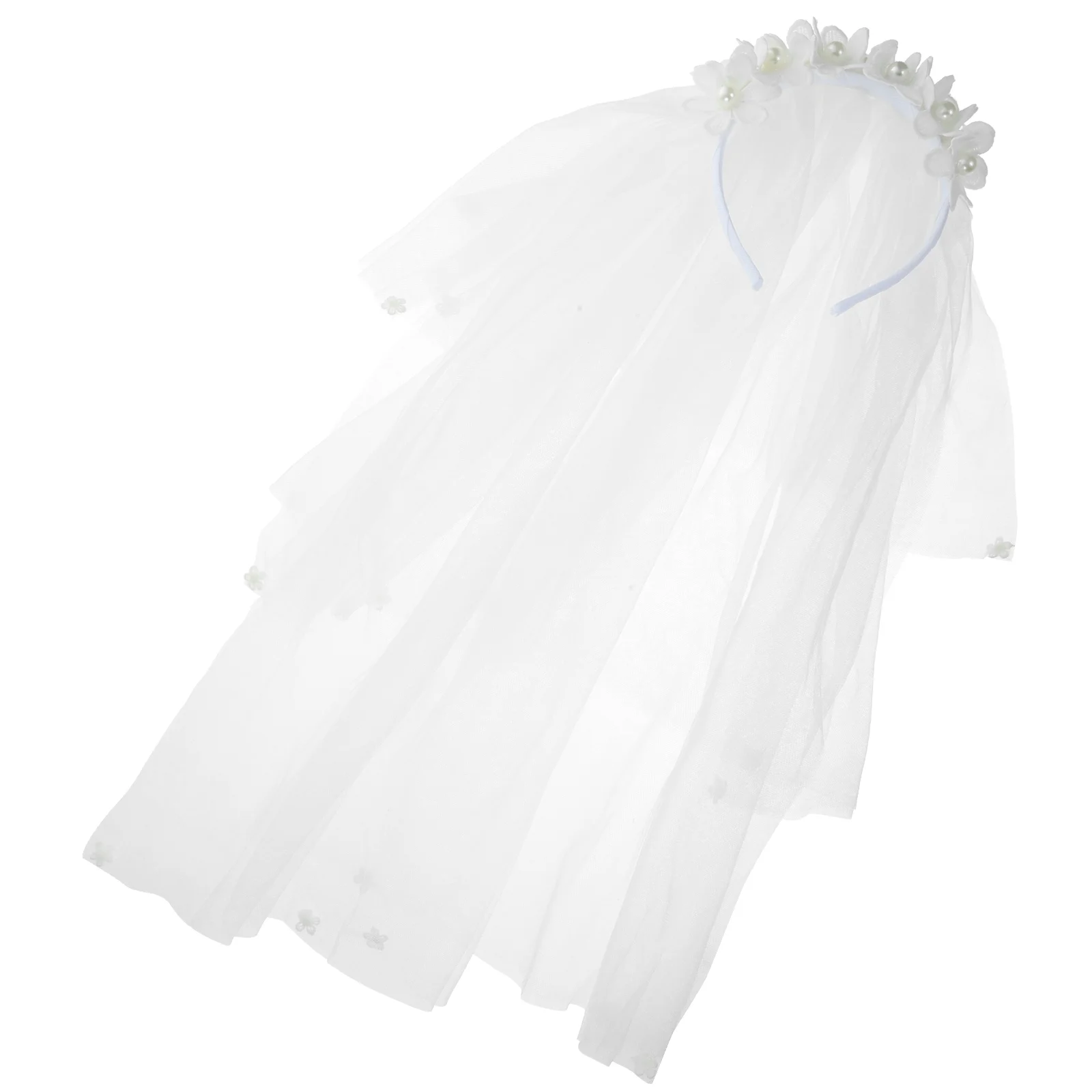 

Flower First Communion Flower Headband Veil Wedding Hair Wreath Floral Headdress Photo Props Photography Decor For Wedding