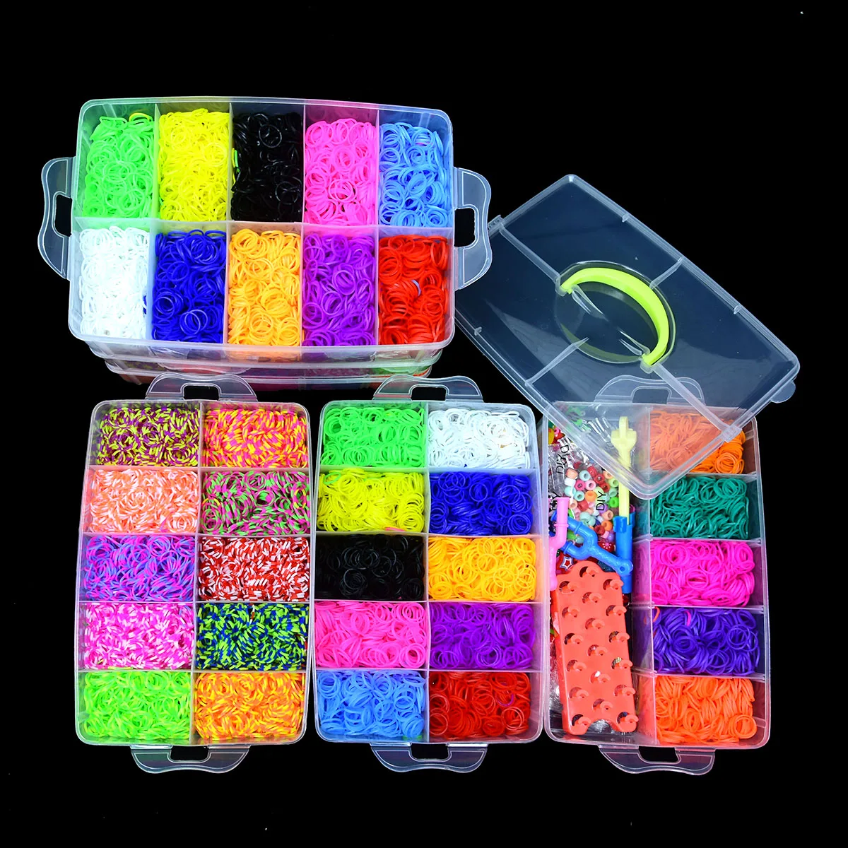Kit di elastici colorati per telai, tessitura di braccialetti per