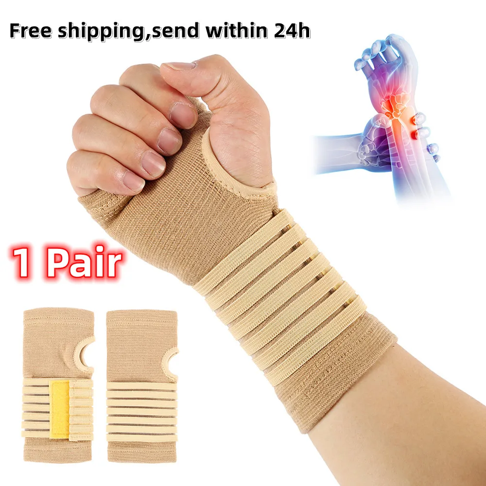 

1 Pair Elastic Wrist Guard Fitness Wristband Arthritis Sprain Band Carpal Protector Hand Brace Sports Wrist Supports Accessories