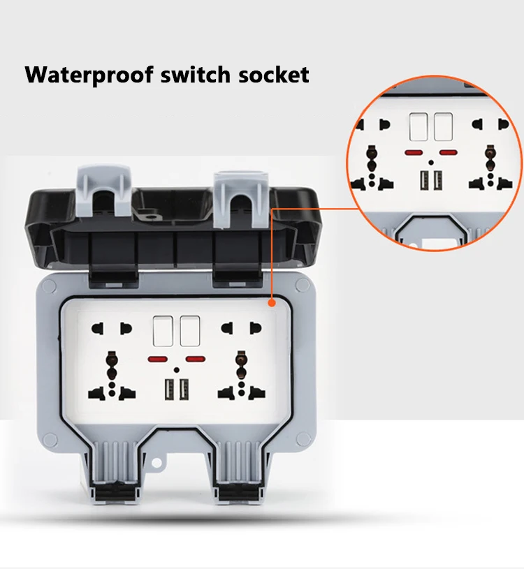 tomada exterior impermeavel internacional do interruptor ip66 02