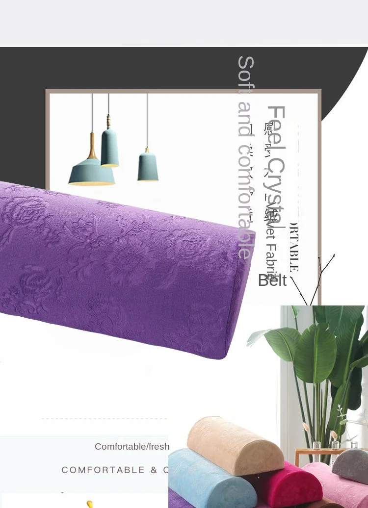 Description Picture 4 of itemPrinted Crystal Velvet Foot Pillow Memory Cotton Slow Rebound Candy Color Pillow Massage Treatment Lumbar Pillow Cervical Pillow