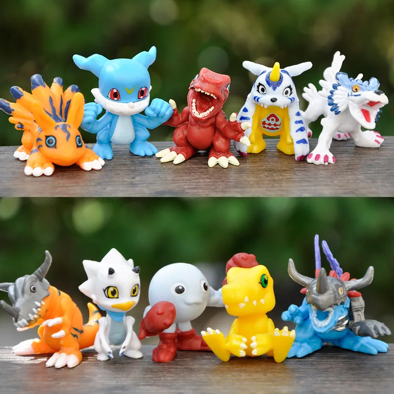 

10Pcs/Set Anime Digital Monster Figure Agumon Greymon V-mon Paildramon Digimon Collectible Ornament Toys Kids Fans Birthday Gift