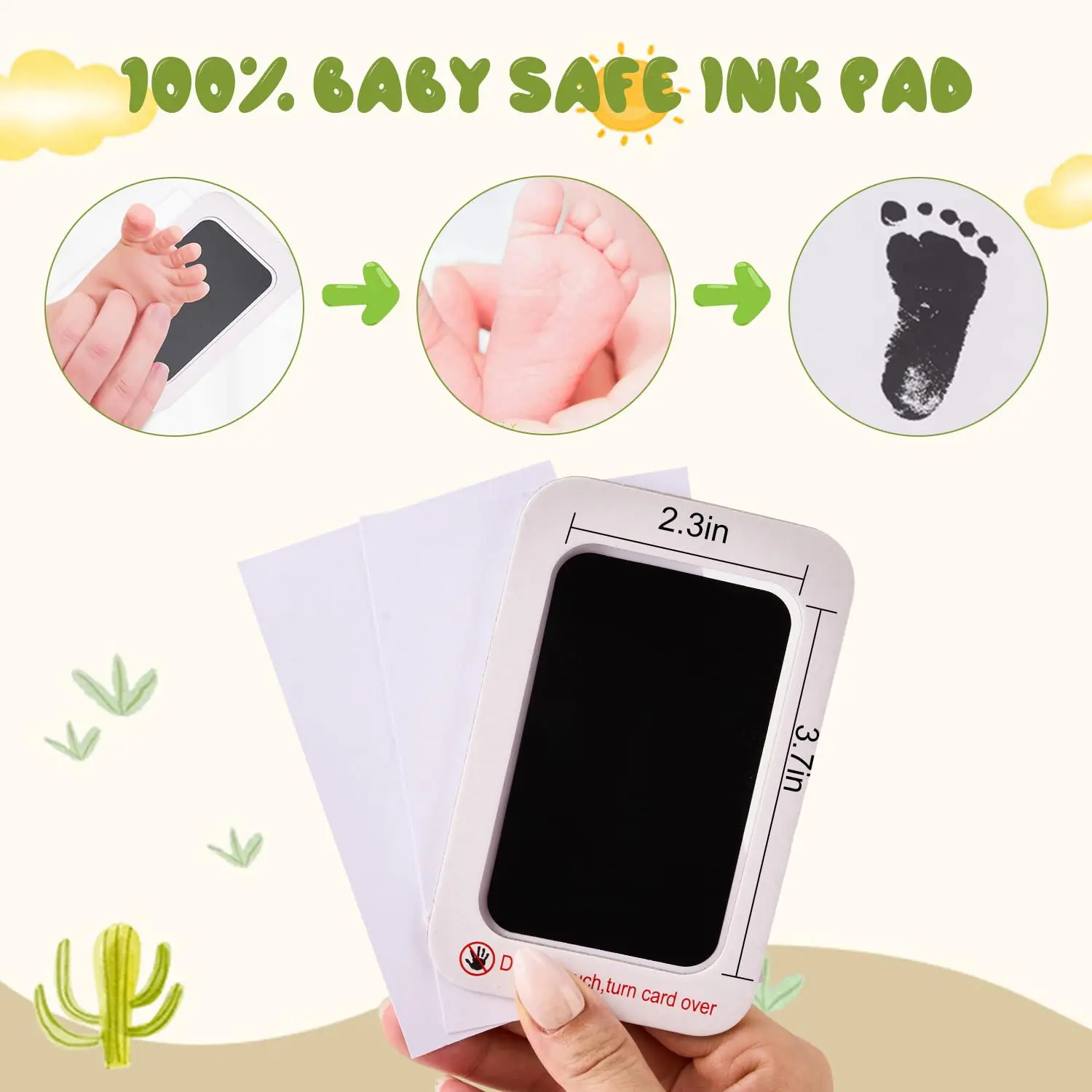 Hand and Footprint Kit Pet Footprint Pads Baby Hand and Footprints Clean Touch Baby Hand and Footprint Kit Dog Paw Print Kit with 2 Art Cards
